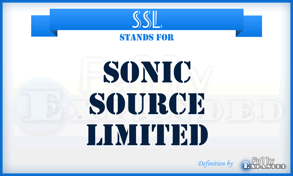 SSL - Sonic Source Limited