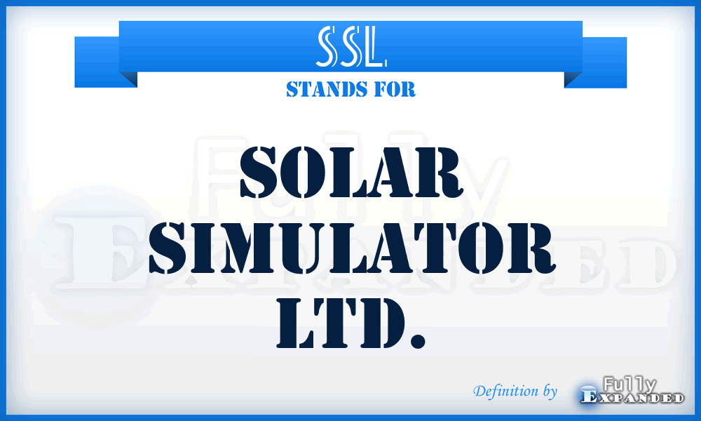 SSL - Solar Simulator Ltd.