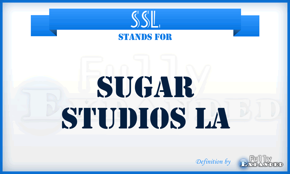 SSL - Sugar Studios La