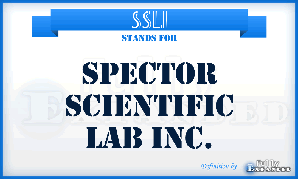 SSLI - Spector Scientific Lab Inc.