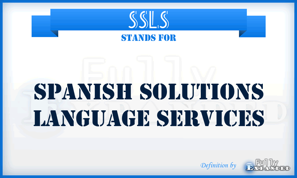 SSLS - Spanish Solutions Language Services