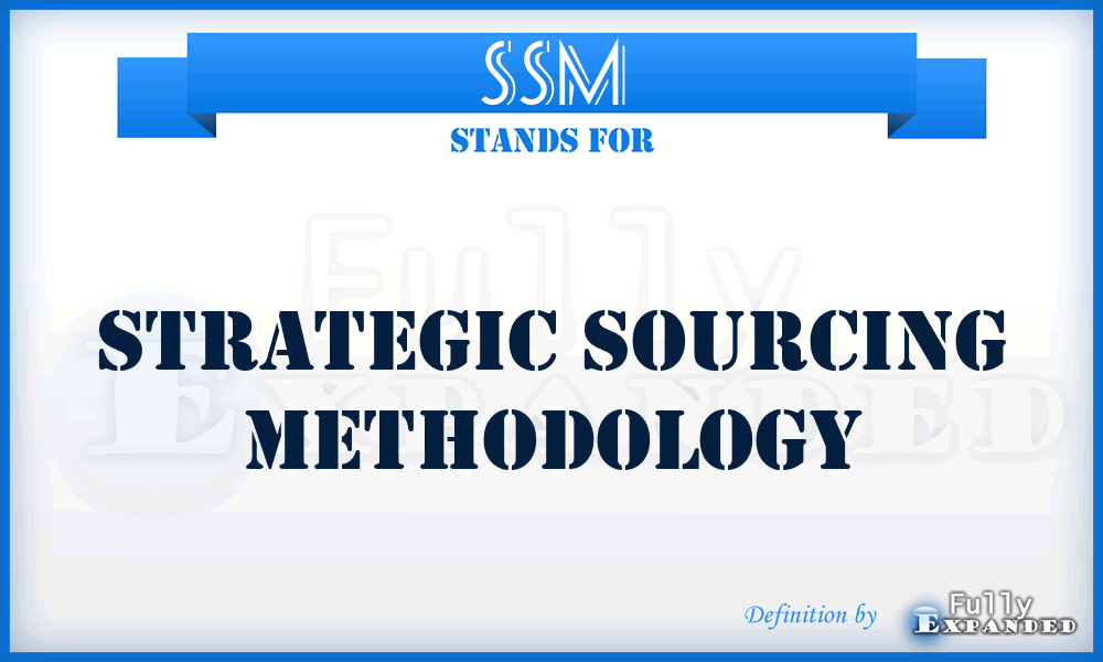 SSM - Strategic sourcing methodology