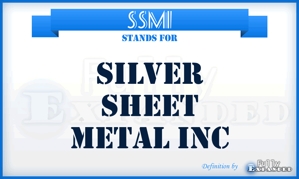 SSMI - Silver Sheet Metal Inc