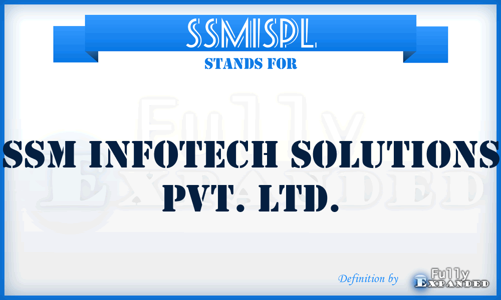 SSMISPL - SSM Infotech Solutions Pvt. Ltd.