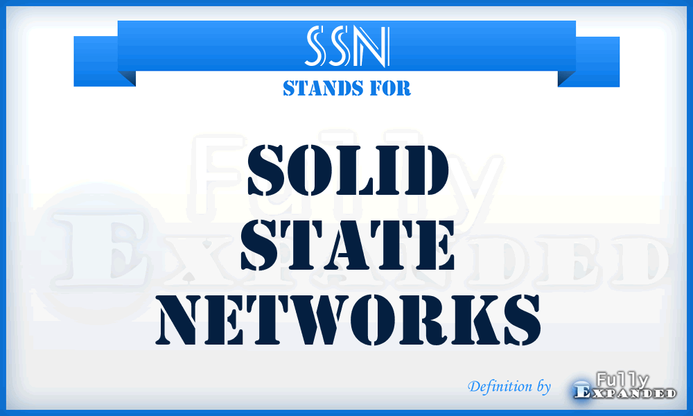 SSN - Solid State Networks