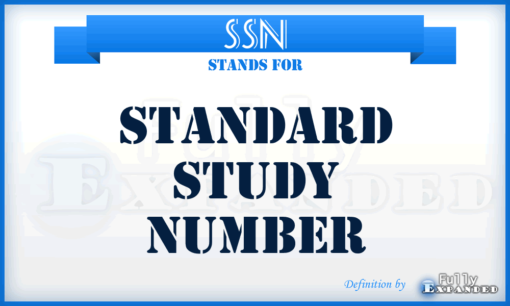 SSN - standard study number