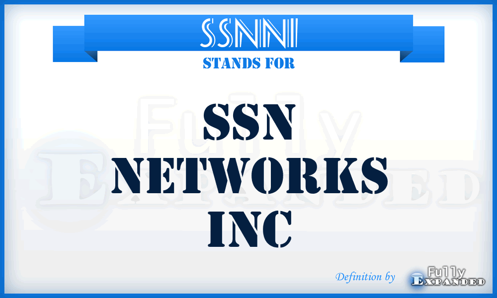 SSNNI - SSN Networks Inc