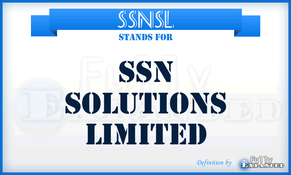 SSNSL - SSN Solutions Limited