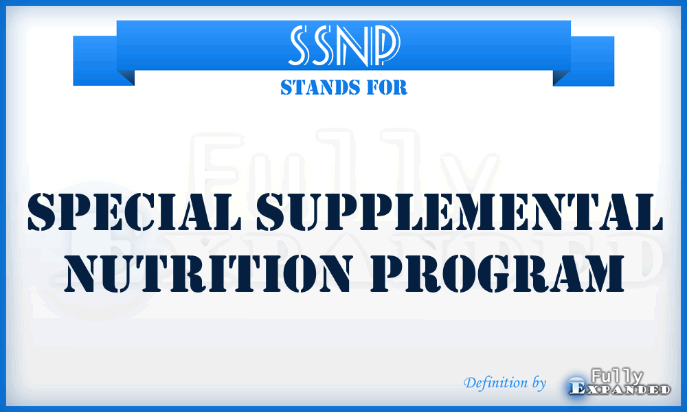 SSNP - Special Supplemental Nutrition Program