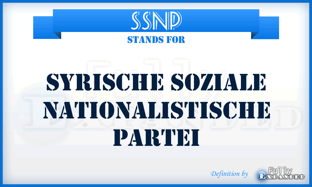 SSNP - Syrische Soziale Nationalistische Partei