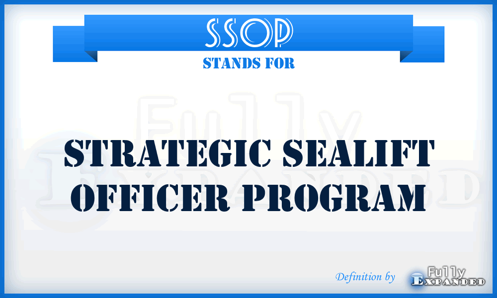 SSOP - Strategic Sealift Officer Program