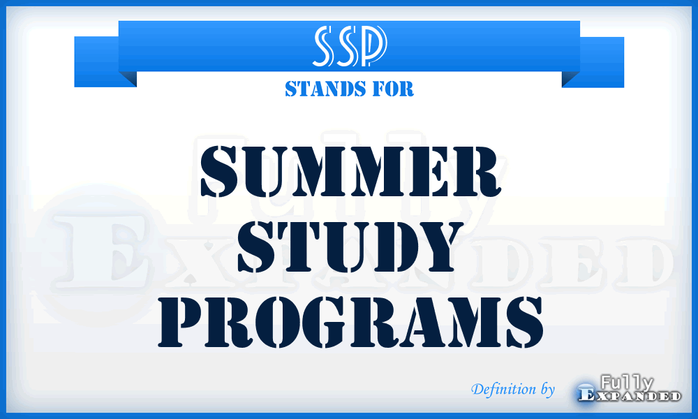 SSP - Summer Study Programs