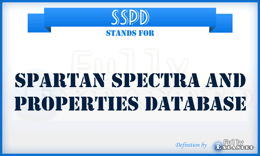 SSPD - Spartan Spectra and Properties Database