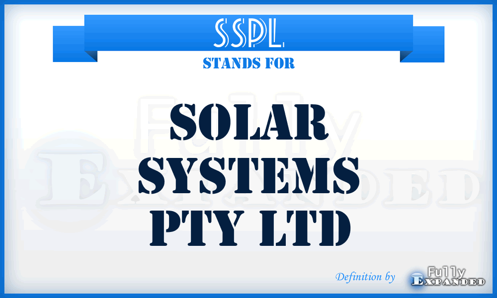 SSPL - Solar Systems Pty Ltd