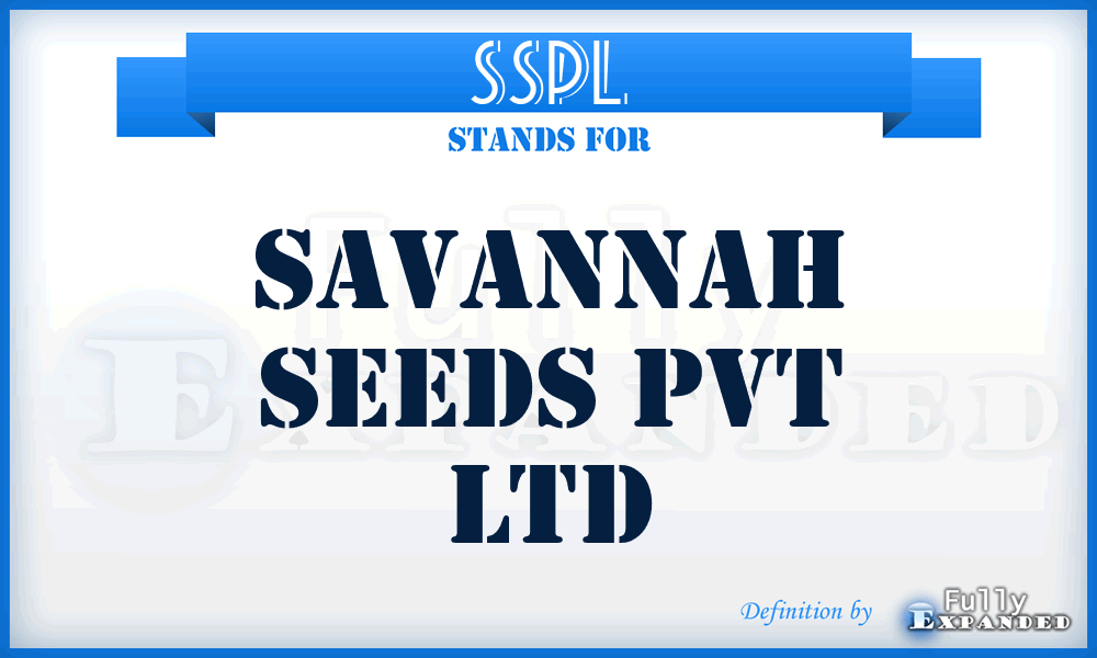 SSPL - Savannah Seeds Pvt Ltd