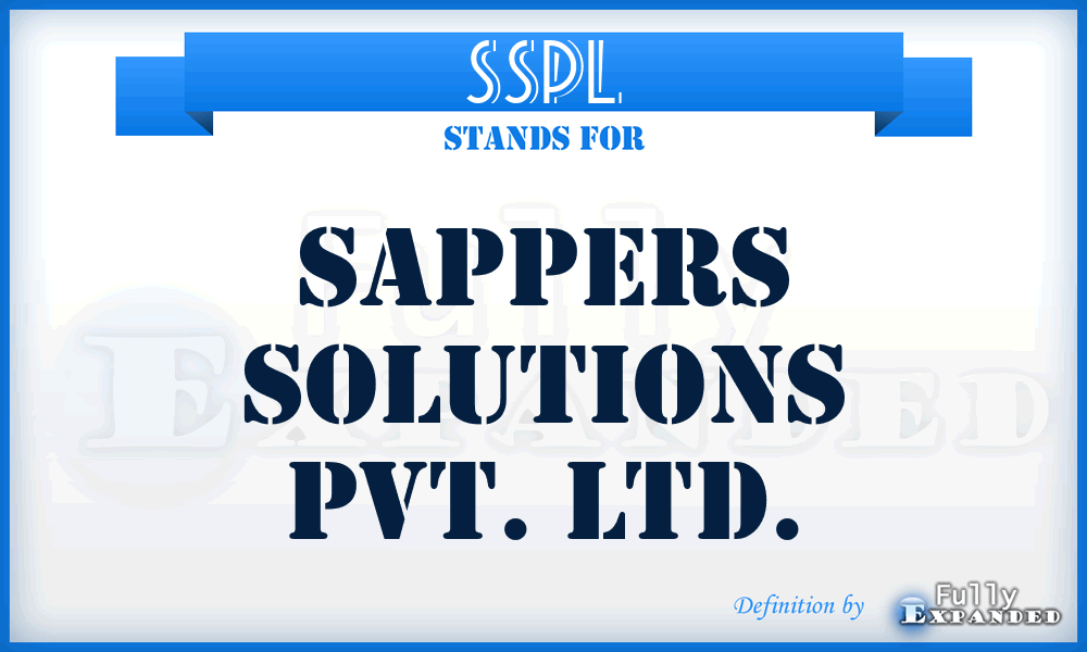 SSPL - Sappers Solutions Pvt. Ltd.