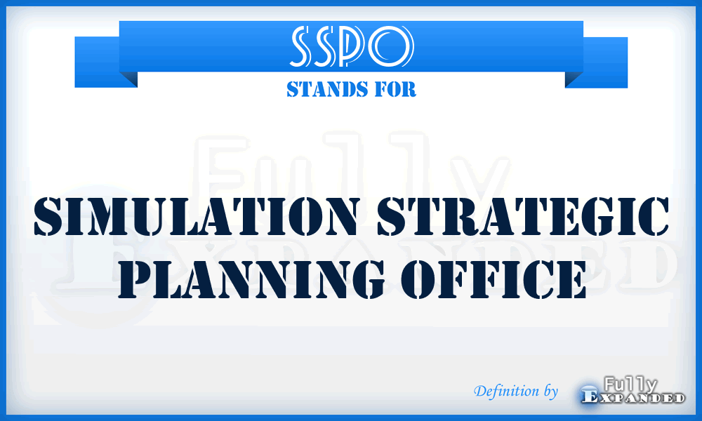 SSPO - Simulation Strategic Planning Office