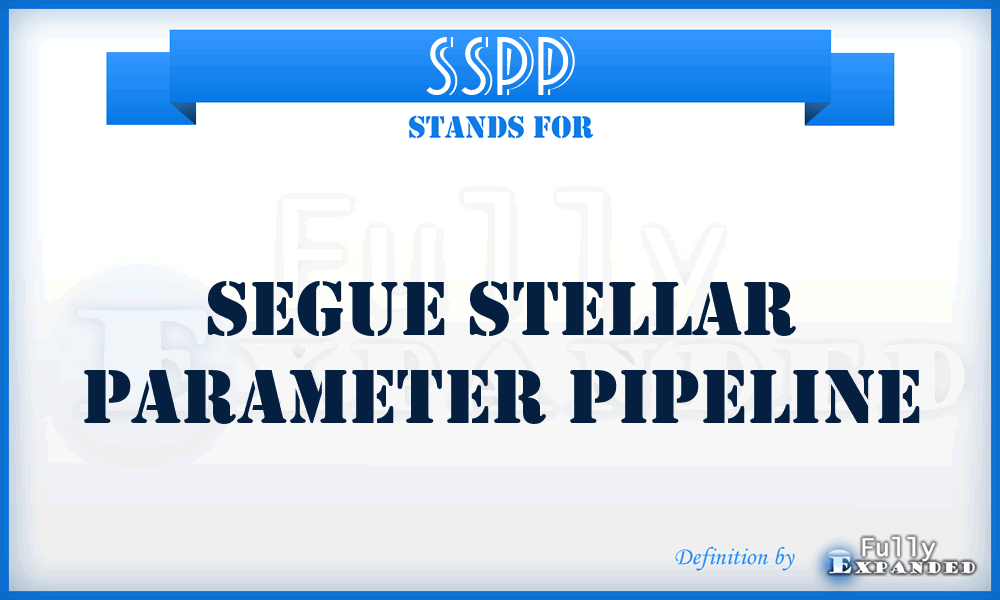 SSPP - SEGUE Stellar Parameter Pipeline