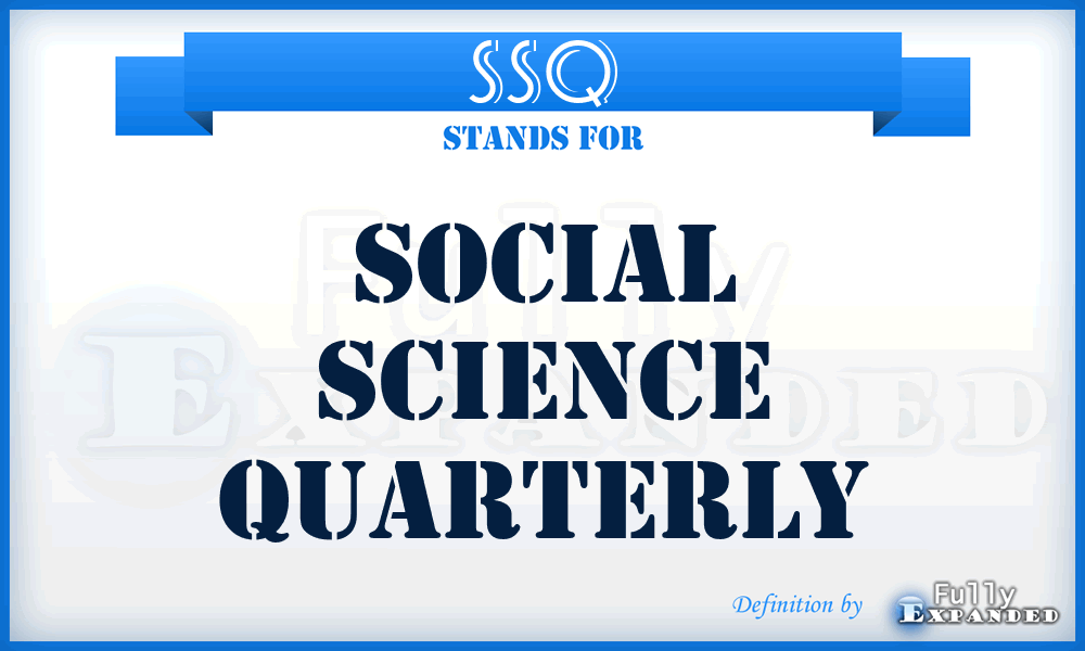 SSQ - Social Science Quarterly