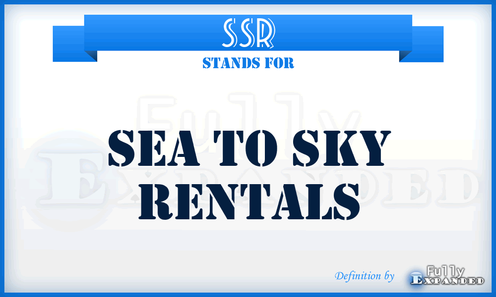 SSR - Sea to Sky Rentals