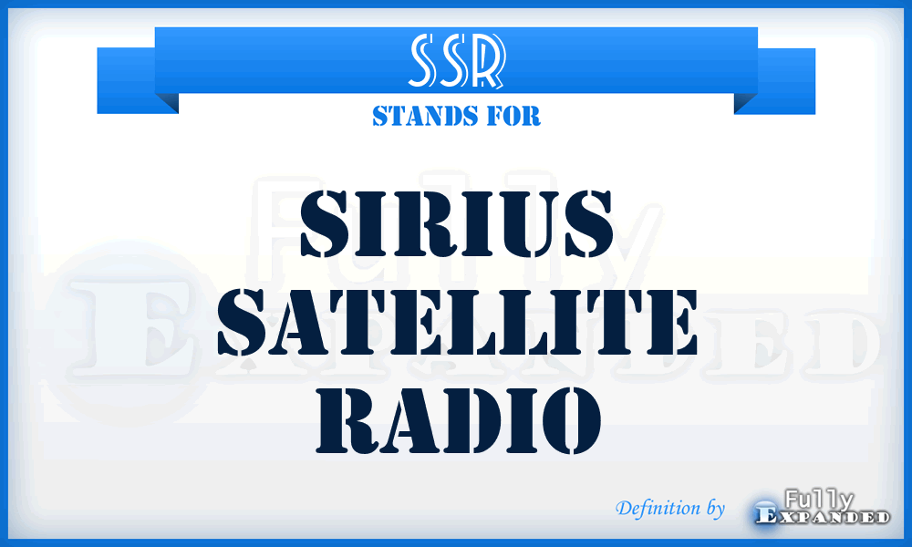 SSR - Sirius Satellite Radio