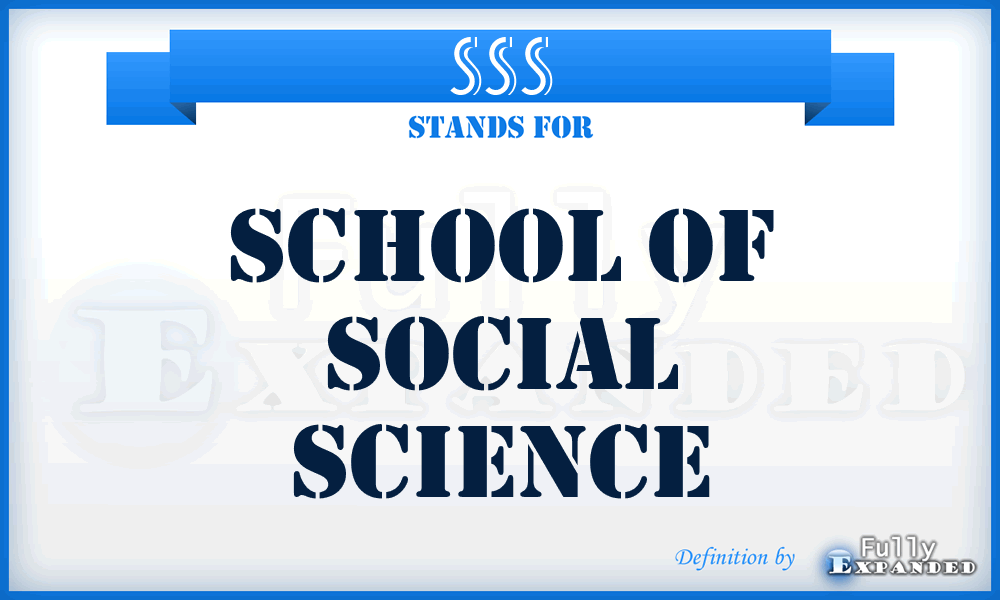 SSS - School of Social Science