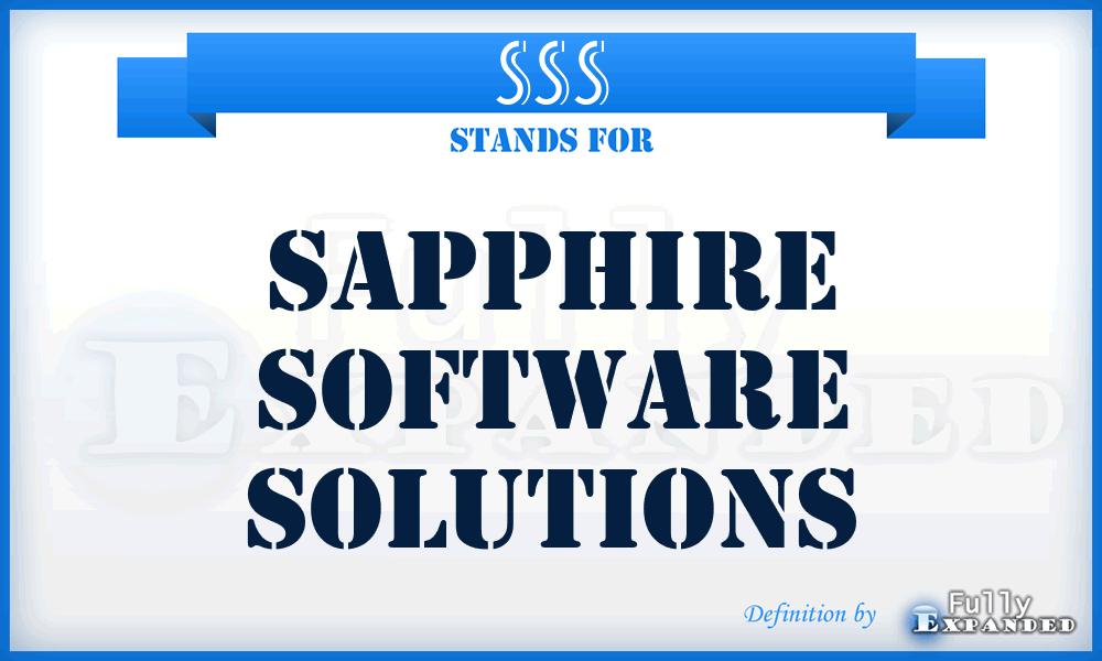 SSS - Sapphire Software Solutions