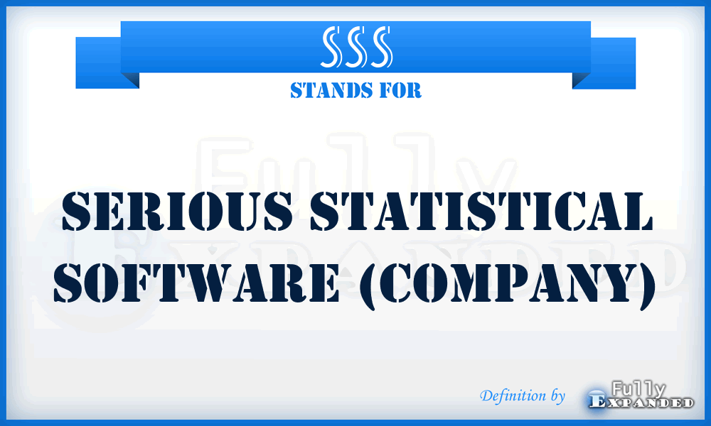 SSS - Serious Statistical Software (Company)