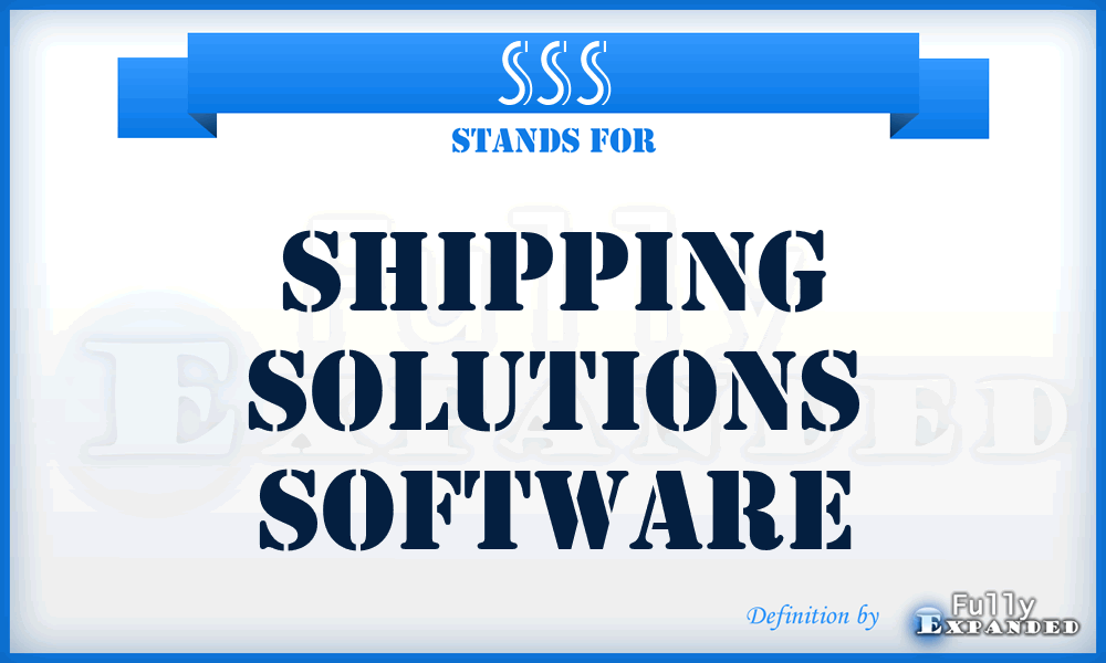 SSS - Shipping Solutions Software