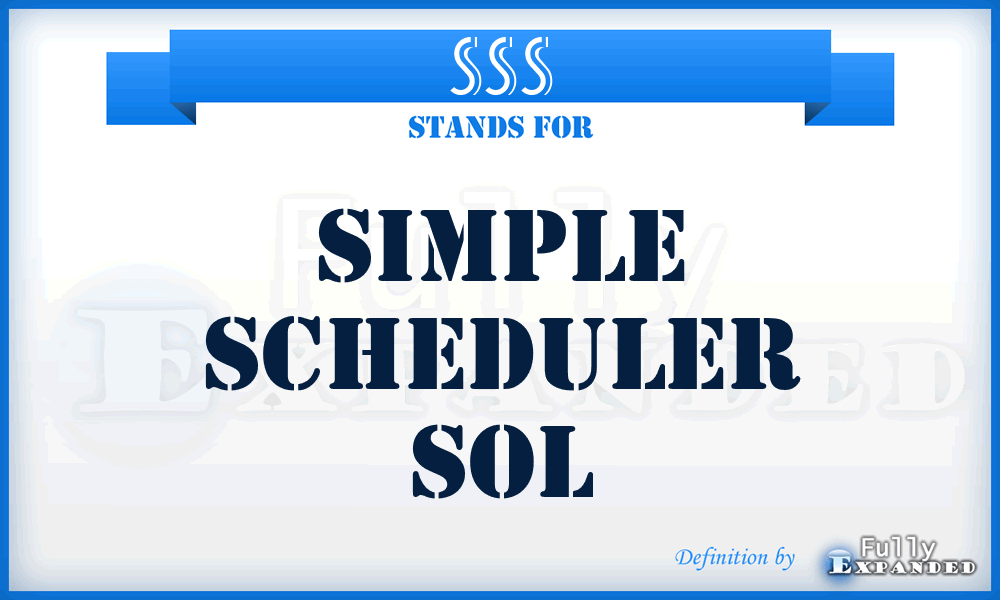 SSS - Simple Scheduler Sol