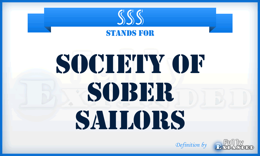 SSS - Society of Sober Sailors
