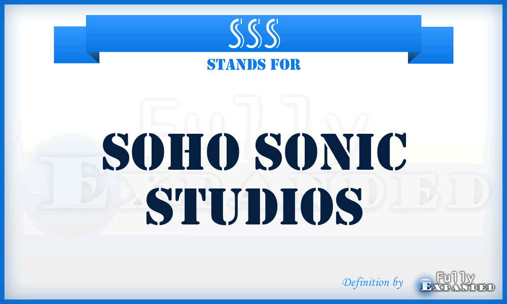 SSS - Soho Sonic Studios