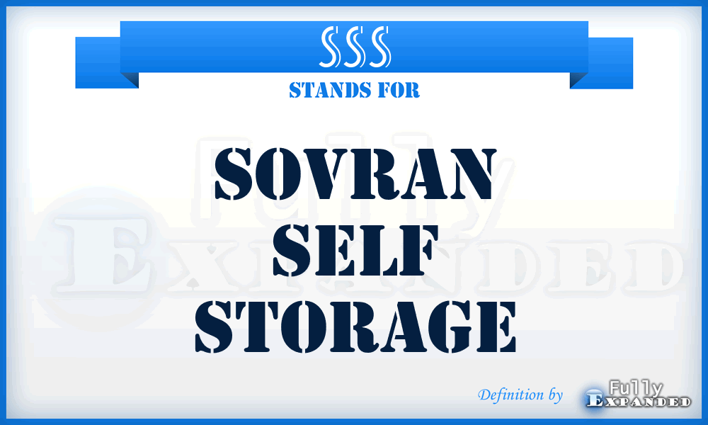 SSS - Sovran Self Storage