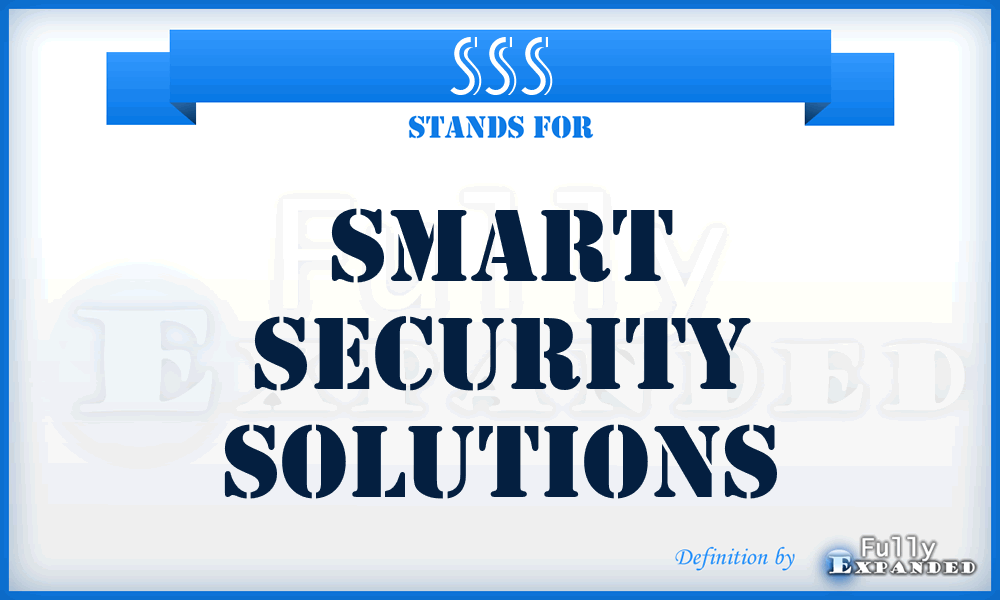 SSS - Smart Security Solutions