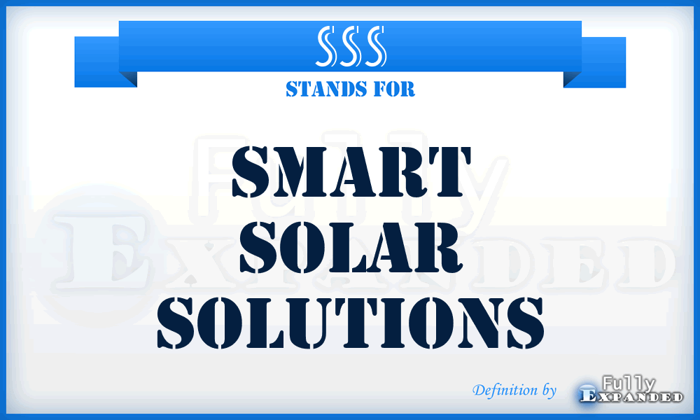 SSS - Smart Solar Solutions