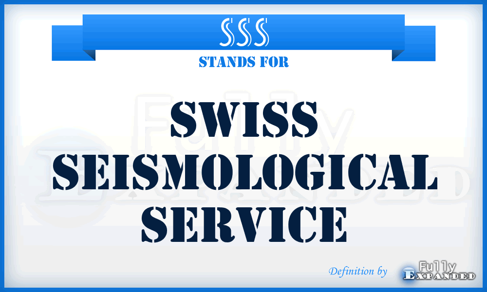 SSS - Swiss Seismological Service