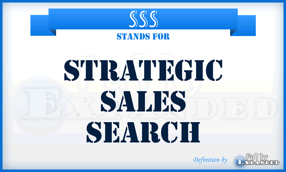 SSS - Strategic Sales Search