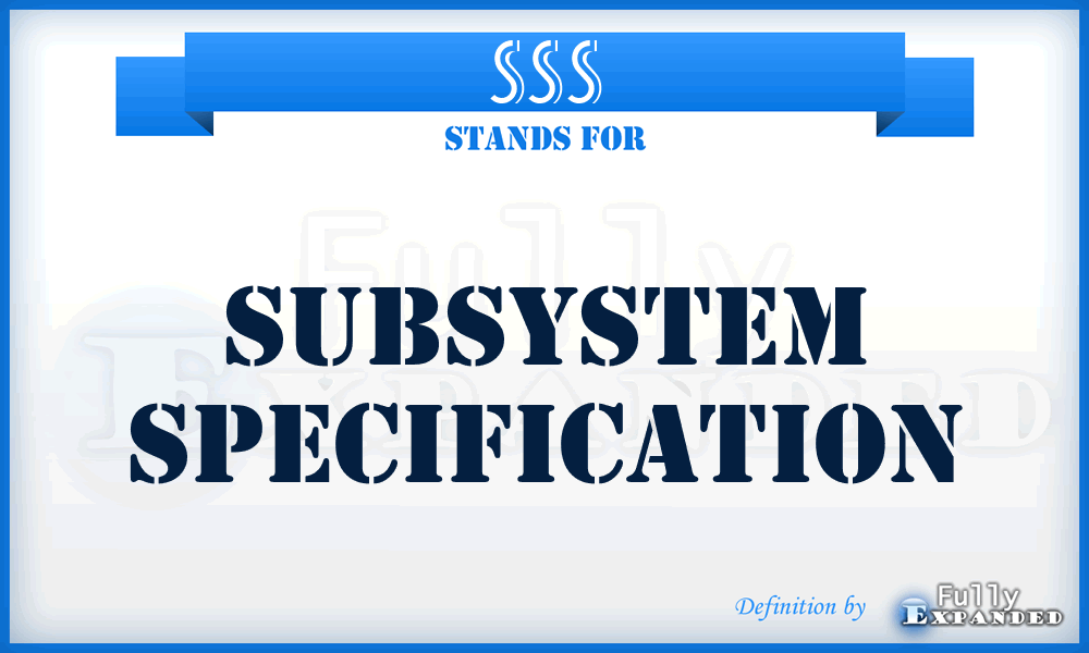 SSS - subsystem specification