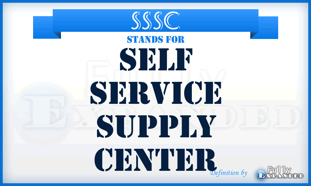 SSSC - self service supply center