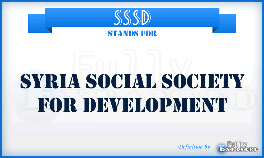 SSSD - Syria Social Society for Development