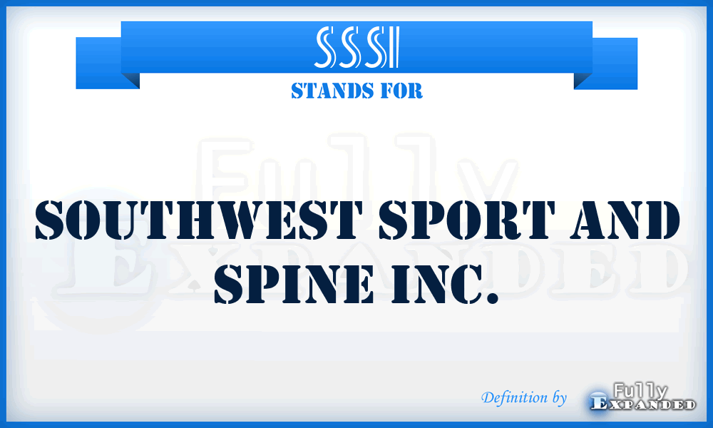 SSSI - Southwest Sport and Spine Inc.