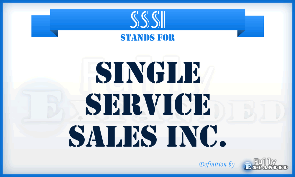 SSSI - Single Service Sales Inc.