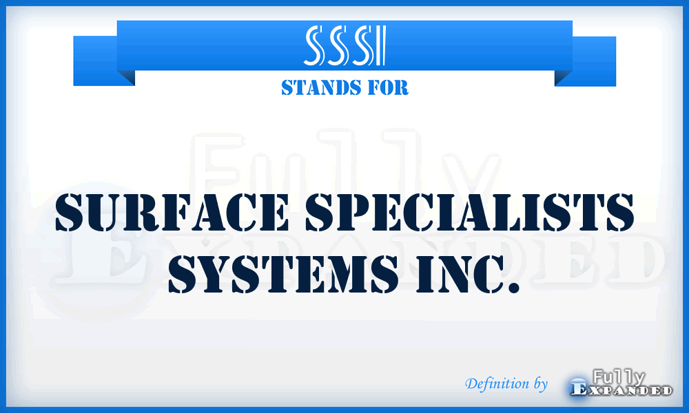 SSSI - Surface Specialists Systems Inc.