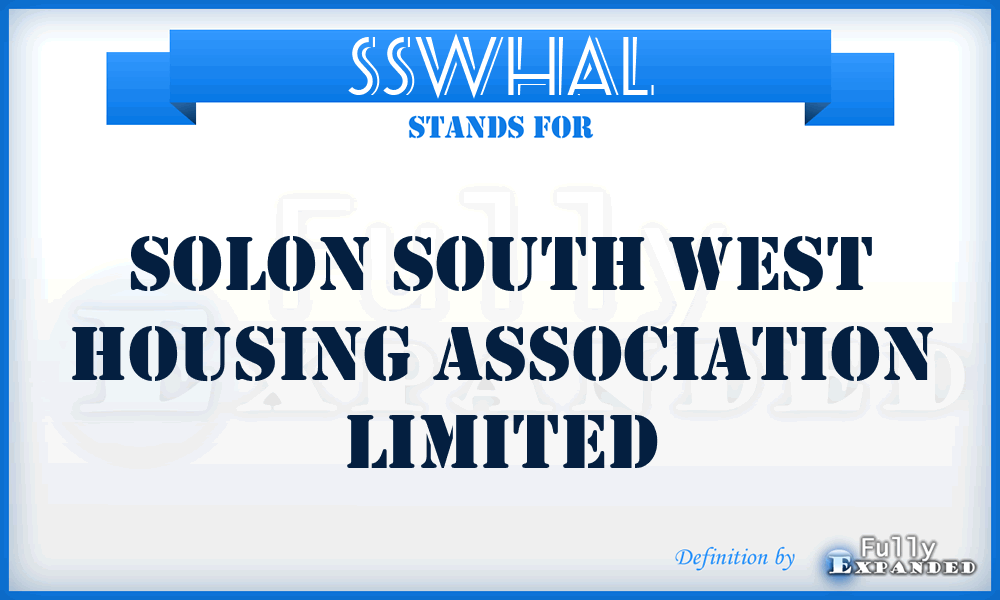 SSWHAL - Solon South West Housing Association Limited