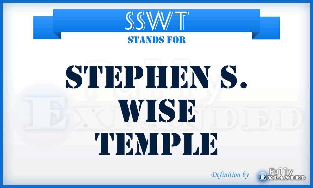 SSWT - Stephen S. Wise Temple