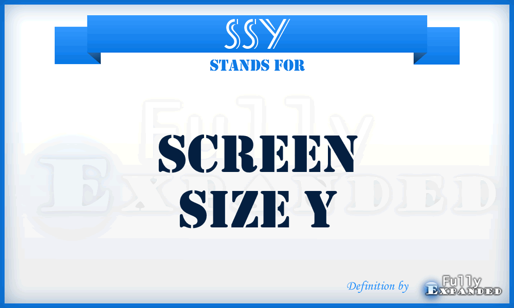 SSY - Screen Size Y