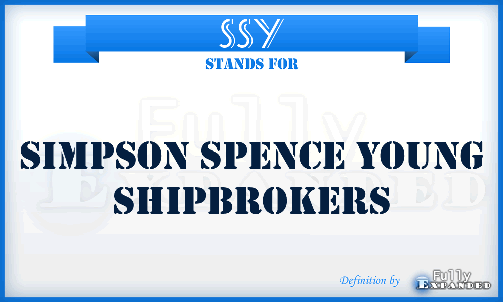 SSY - Simpson Spence Young Shipbrokers