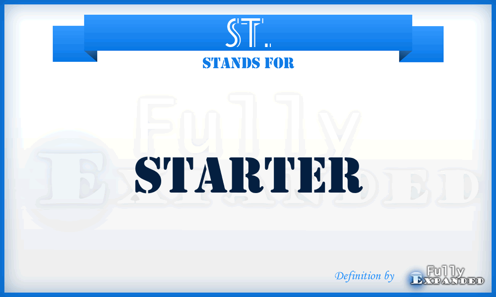 ST. - Starter