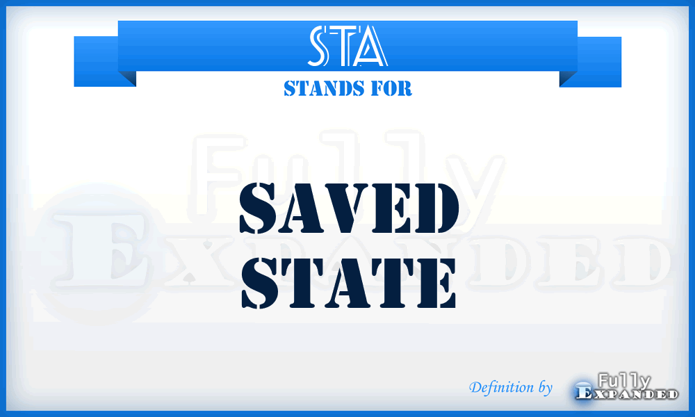 STA - Saved state
