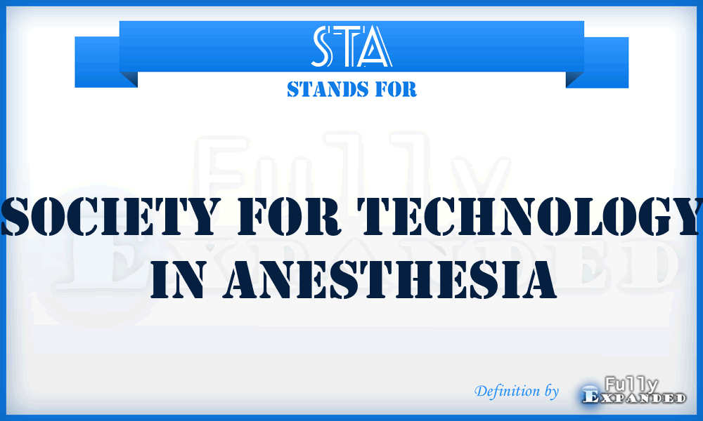 STA - Society for Technology in Anesthesia